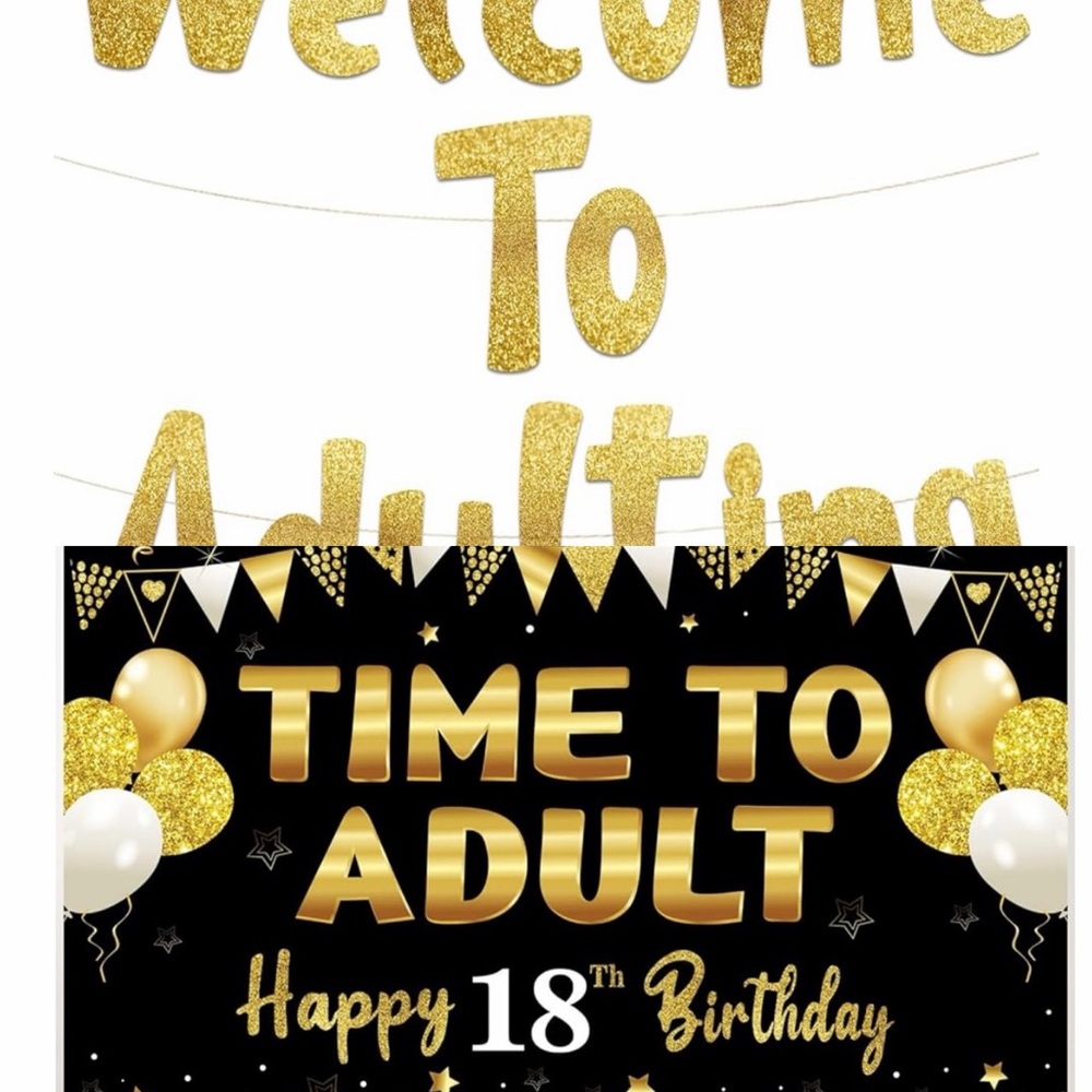🛍️18th Birthday Decorations “Welcome to Adulting” and “Time to Adult”